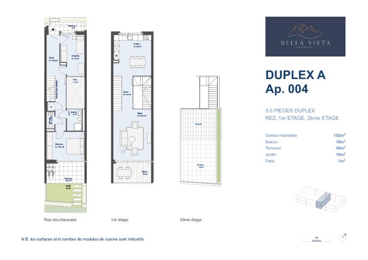 Duplex A - Lot A. 004 - 3,5 pièces