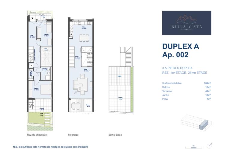 Duplex A - Lot A. 002 - 3,5 pièces