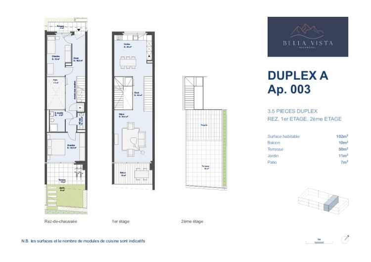 Duplex A - Lot A. 003 - 3,5 pièces
